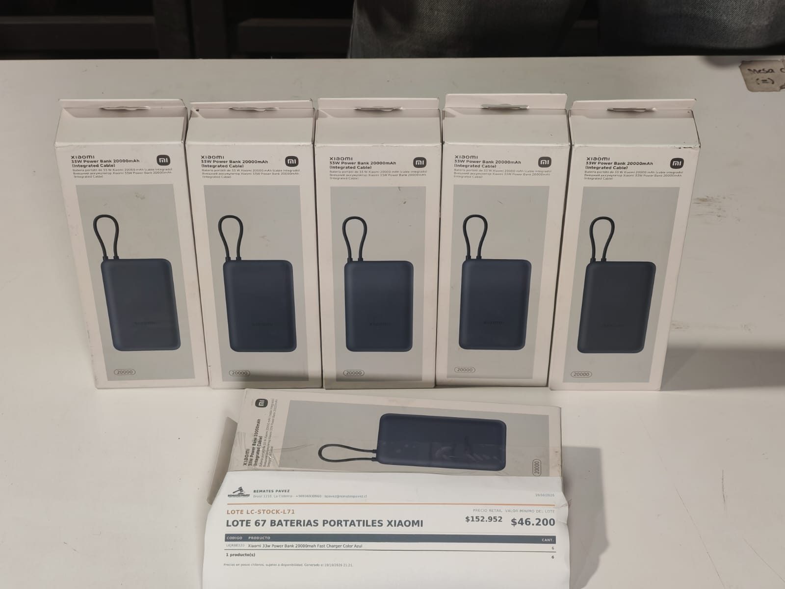 LOTE 67 BATERIAS PORTATILES XIAOMI