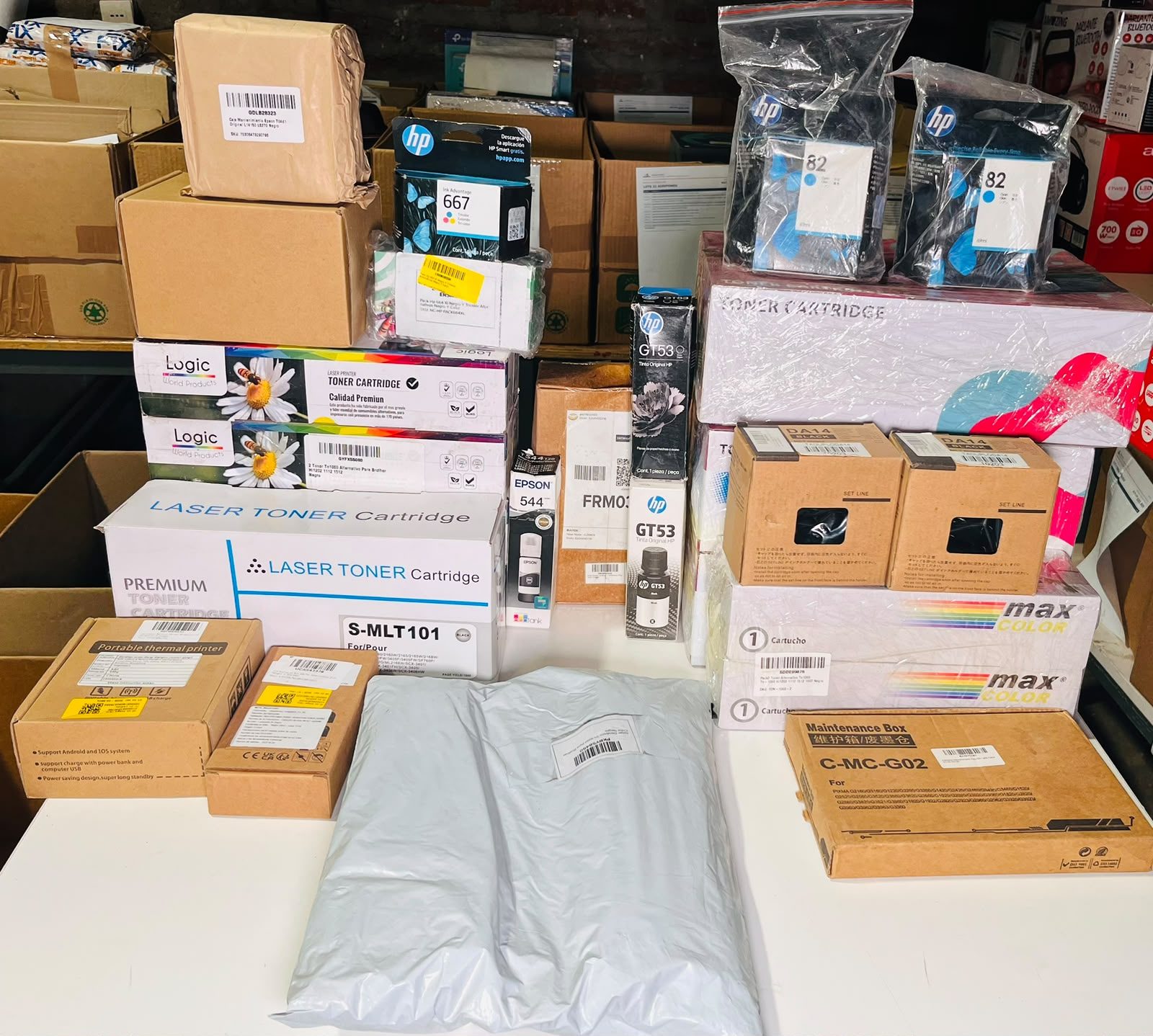 LOTE 104 TINTAS Y TONER PARA IMPRESORAS